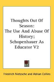 Cover of: Thoughts Out Of Season by Friedrich Nietzsche, Friedrich Nietzsche