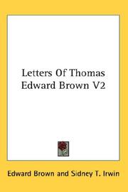 Cover of: Letters Of Thomas Edward Brown V2