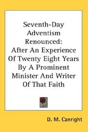 Cover of: Seventh-Day Adventism Renounced by D. M. Canright, D. M. Canright