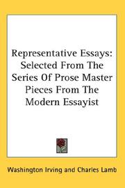 Cover of: Representative Essays by Washington Irving, Washington Irving, Charles Lamb