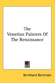 Cover of: The Venetian Painters Of The Renaissance