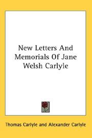 Cover of: New Letters And Memorials Of Jane Welsh Carlyle