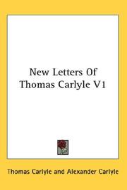 Cover of: New Letters Of Thomas Carlyle V1 by Thomas Carlyle
