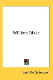 William Blake by Basil De Selincourt