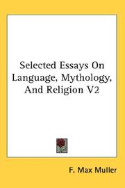 Cover of: Selected Essays On Language, Mythology, And Religion V2 by F. Max Müller