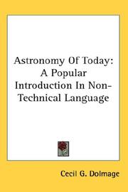 Cover of: Astronomy Of Today | Cecil G. Dolmage