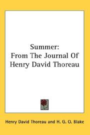 Cover of: Summer by Henry David Thoreau