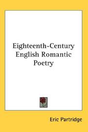 Cover of: Eighteenth-Century English Romantic Poetry by Eric Partridge