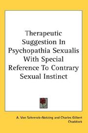 Cover of: Therapeutic Suggestion In Psychopathia Sexualis With Special Reference To Contrary Sexual Instinct