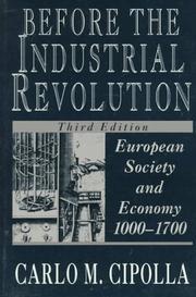 Cover of: Before the industrial revolution by Carlo Maria Cipolla