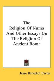 Cover of: The Religion Of Numa And Other Essays On The Religion Of Ancient Rome by Jesse Benedict Carter