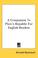 Cover of: A Companion To Plato's Republic For English Readers