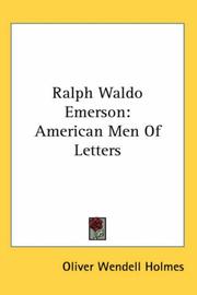 Cover of: Ralph Waldo Emerson by Oliver Wendell Holmes, Sr.