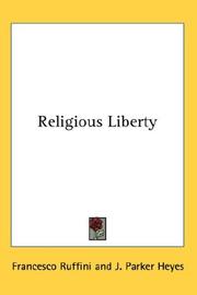 Cover of: Religious Liberty by Francesco Ruffini, Francesco Ruffini