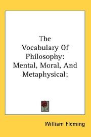 Cover of: The Vocabulary Of Philosophy by William Fleming