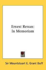 Cover of: Ernest Renan | Sir Mountstuart E. Grant Duff