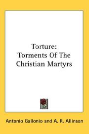 Cover of: Torture by Antonio Gallonio