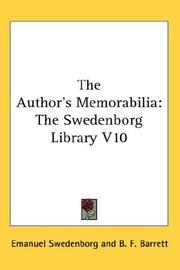 Cover of: The Author's Memorabilia by Emanuel Swedenborg