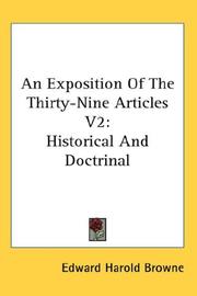 Cover of: An Exposition Of The Thirty-Nine Articles V2: Historical And Doctrinal