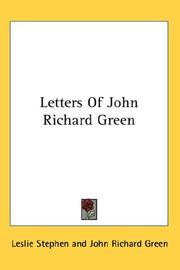 Cover of: Letters Of John Richard Green by John Richard Green