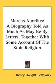 Cover of: Marcus Aurelius by Henry Dwight Sedgwick