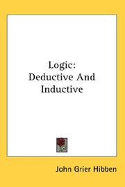 Cover of: Logic: Deductive And Inductive