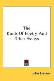 The kinds of poetry, and other essays cover