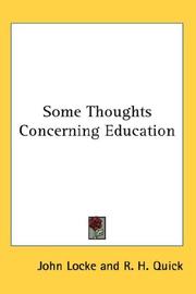 Cover of: Some Thoughts Concerning Education