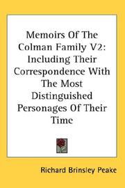 Cover of: Memoirs Of The Colman Family V2: Including Their Correspondence With The Most Distinguished Personages Of Their Time
