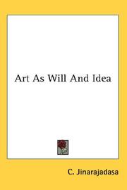 Cover of: Art As Will And Idea