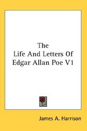Cover of: The Life And Letters Of Edgar Allan Poe V1