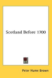 Cover of: Scotland Before 1700