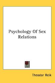 Cover of: Psychology Of Sex Relations by Theodor Reik