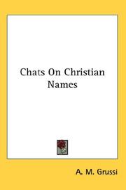 Cover of: Chats On Christian Names