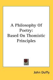 Cover of: A Philosophy Of Poetry by John Duffy