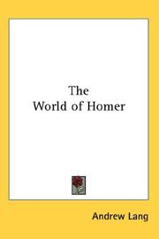 Cover of: The World of Homer by Andrew Lang