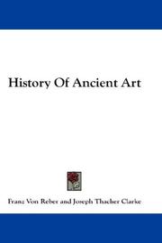 Cover of: History Of Ancient Art