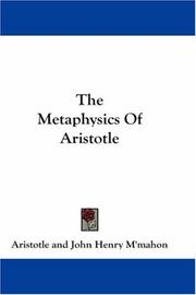 Cover of: The Metaphysics Of Aristotle | 