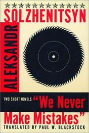 Cover of: We Never Make Mistakes | Aleksandr Solzhenitsyn