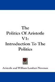 Cover of: The Politics Of Aristotle V1 by 