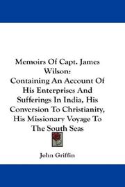 Cover of: Memoirs Of Capt. James Wilson by John Griffin