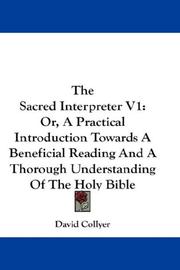Cover of: The Sacred Interpreter V1 | David Collyer