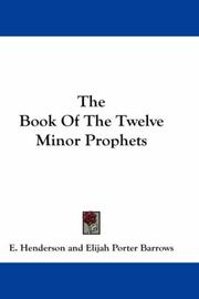 Cover of The Book Of The Twelve Minor Prophets by Unknown