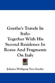 Cover of: Goethe's Travels In Italy by Johann Wolfgang von Goethe