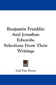 Cover of: Benjamin Franklin And Jonathan Edwards by Carl Van Doren