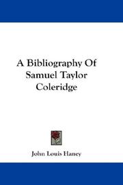 Cover of: A Bibliography Of Samuel Taylor Coleridge