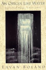 Cover of: An Origin Like Water | Eavan Boland