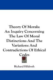 Cover of: Theory Of Morals by Richard Hildreth