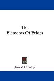 Cover of: The Elements Of Ethics