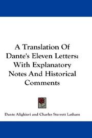 Cover of A Translation Of Dante's Eleven Letters